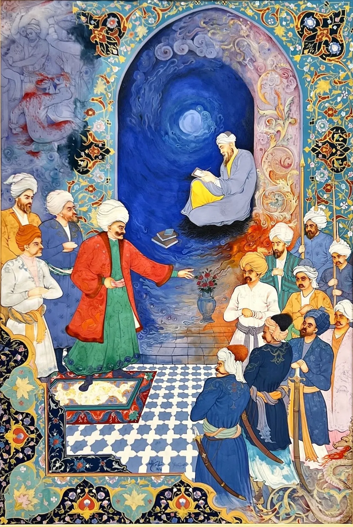 Painting titled Mir Emad - Iranian Calligrapher by Shahrzad