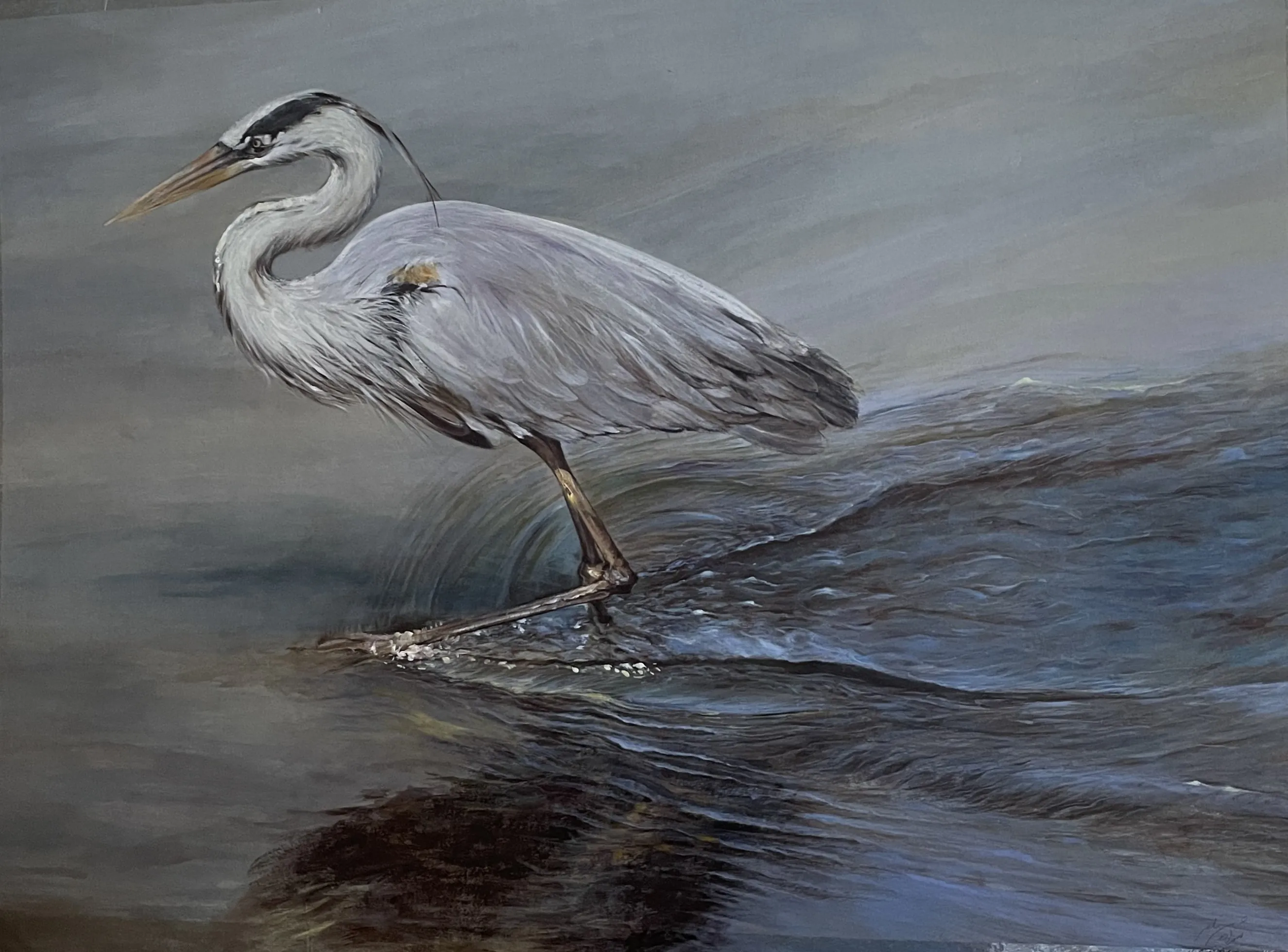 Painting titled Crane Bird by Shahrzad