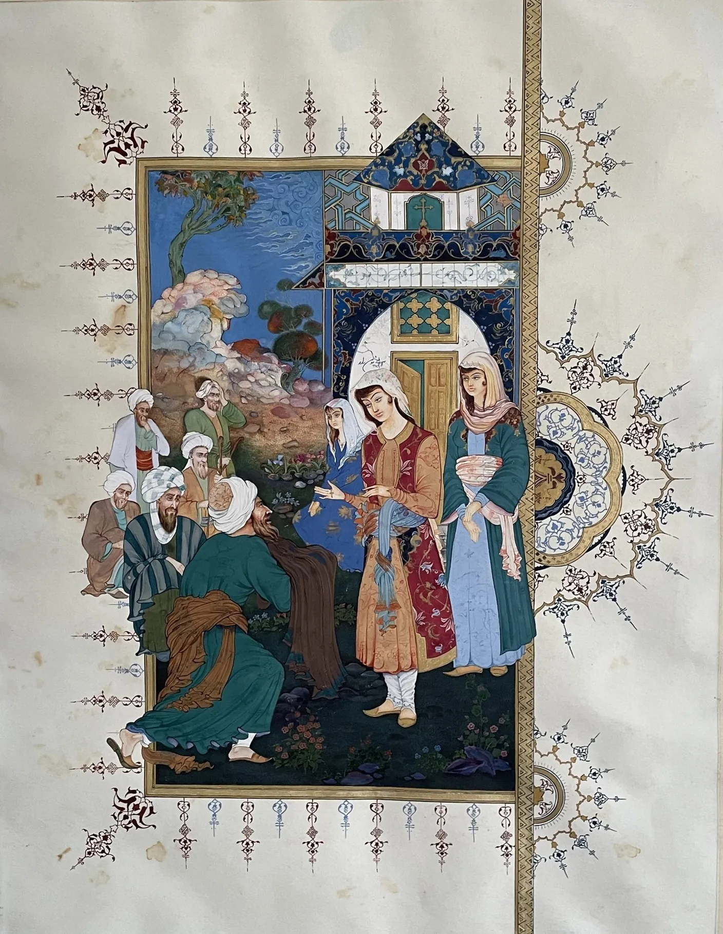 Painting titled The Sheikh and the Maiden by Shahrzad